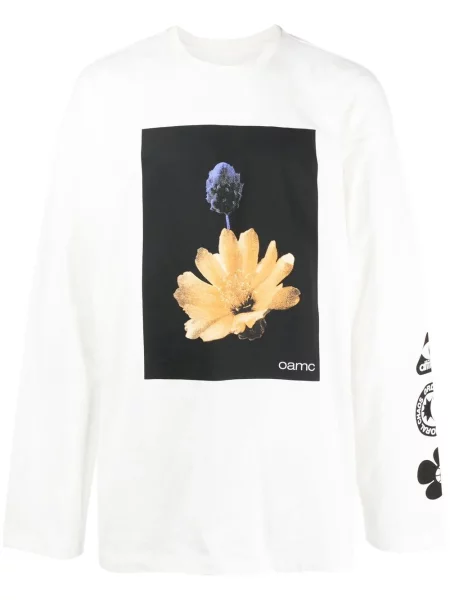 Lung tricou Oamc cu imagine alb