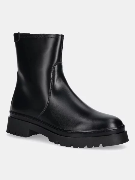 Gant cizme de piele Aligrey cu plat negru