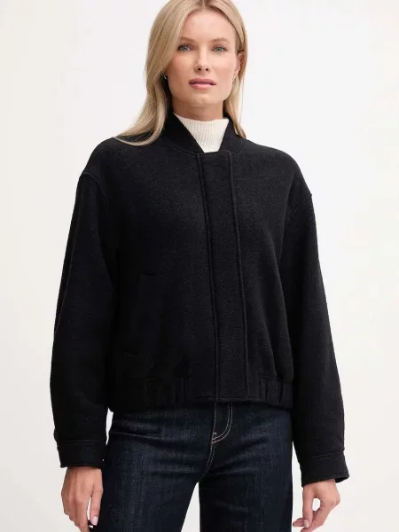 Tommy Hilfiger jachetă din amestec de lână negru