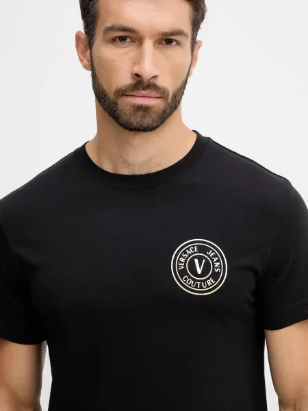Футболка Versace Jeans Couture з аплікацією чорний