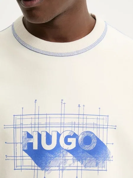 Кофта Hugo Blue Nothalic Nothalic з принтом бежевий