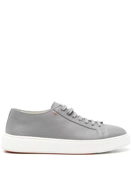 Sneakerși Santoni din piele gri