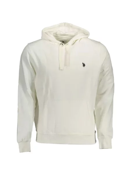 Hanorac cu glugă U.s. Polo Assn. cu autograf cu cordon alb