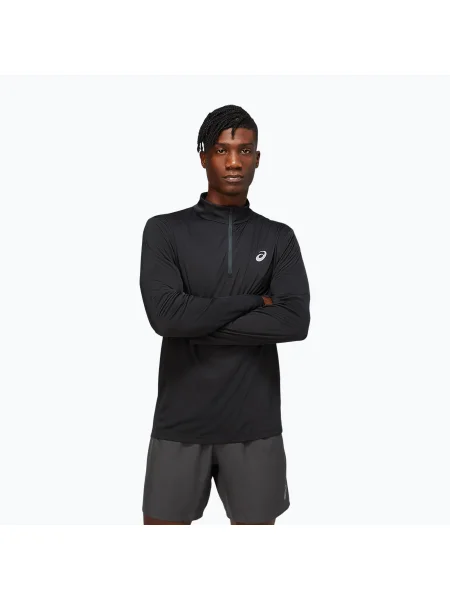 Бягане тениска с дълъг ръкав Asics черно