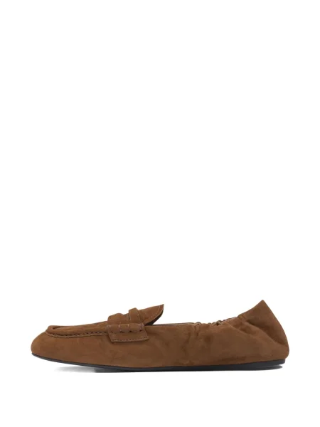 Pantofi loafer Miu Miu din piele de căprioară maro