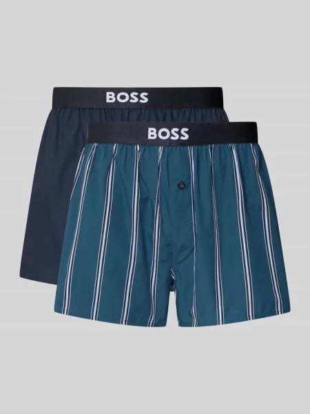 Bokserki o kroju slim fit z czystej bawełny w zestawie 2 szt. Boss niebieskie