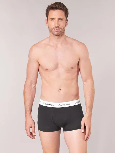 Spodní prádlo Calvin Klein Jeans COTTON STRECH LOW RISE TRUNK X 3 černé