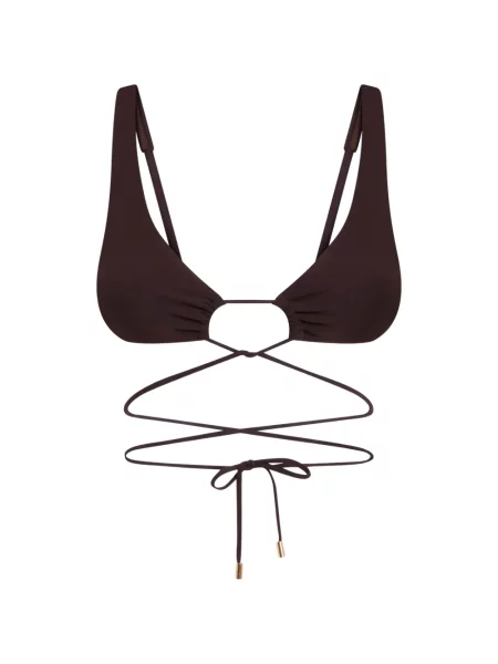 Top Moschino cu legături plic maro