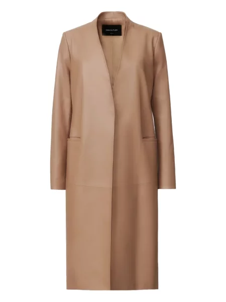 Płaszcz Fabiana Filippi skórzany brązowy