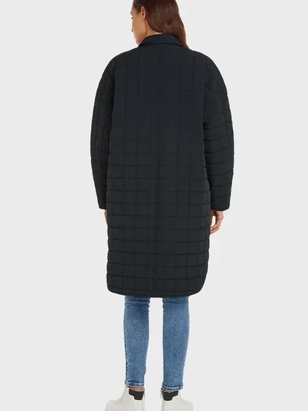 Стеганое длинное пальто Calvin Klein Jeans черное