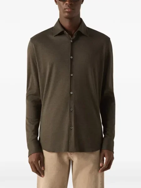 Cămașă Zegna de mătase verde