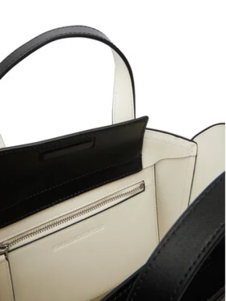 Karl Lagerfeld Ročna torbica IKON CIRCLE / bela črna