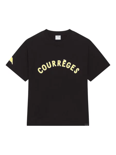 Tricou Courreges cu imagine scurt negru