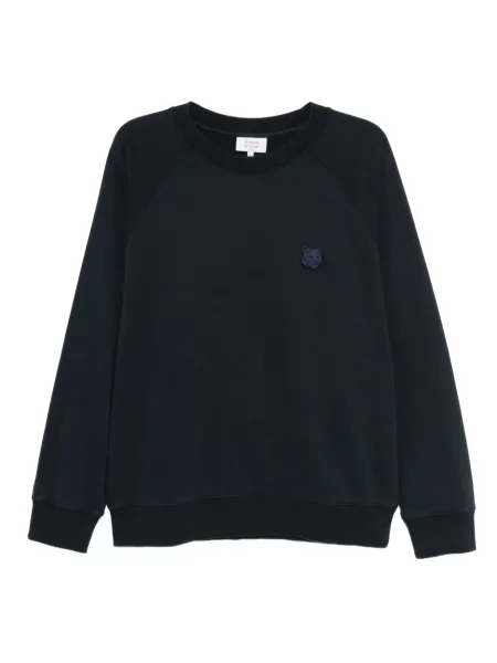 Mikina Maison Kitsuné s výšivkou modrá