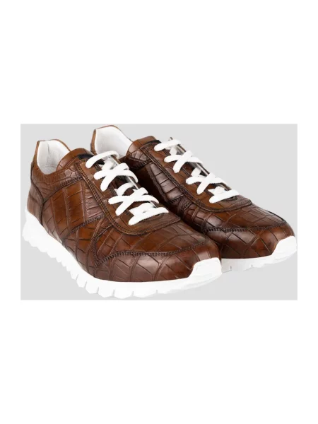 Sneakersy Kiton skórzane brązowe