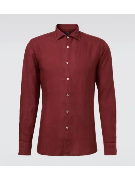 Lanena srajca Fedeli bordo