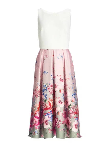 SWING Rochie de cocktail verde stuf / roz deschis / roșu deschis alb