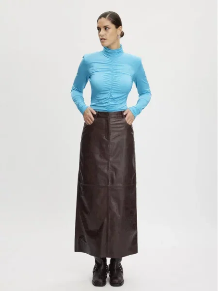 Gestuz Шкіряна спідниця коричневий