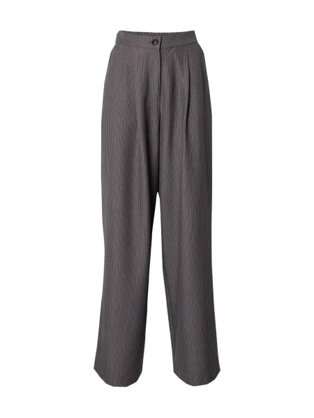 A-VIEW Plisované nohavice Madison tmavosivá biela