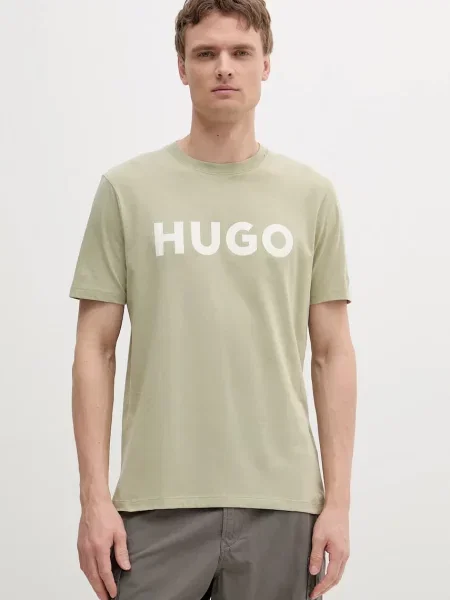 Тениска HUGO с принт черно