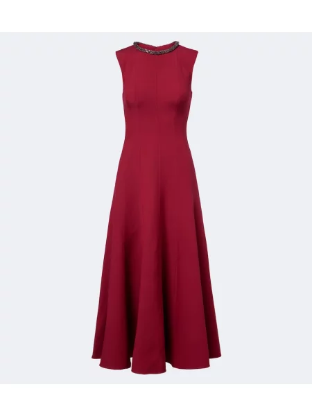 Rochie midi Roland Mouret de lână roz