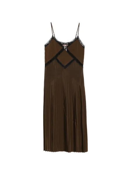 Rochie midi Twinset din dantelă maro