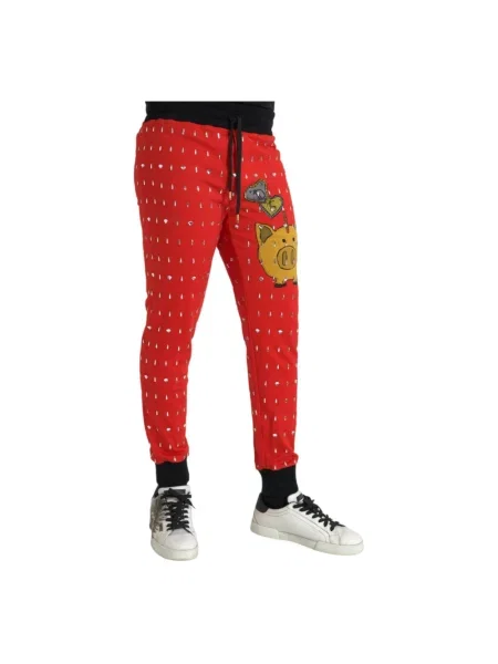 Spodnie Dolce And Gabbana czerwone