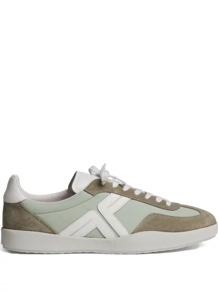 Sneakerși Fursac cu șireturi din piele verde
