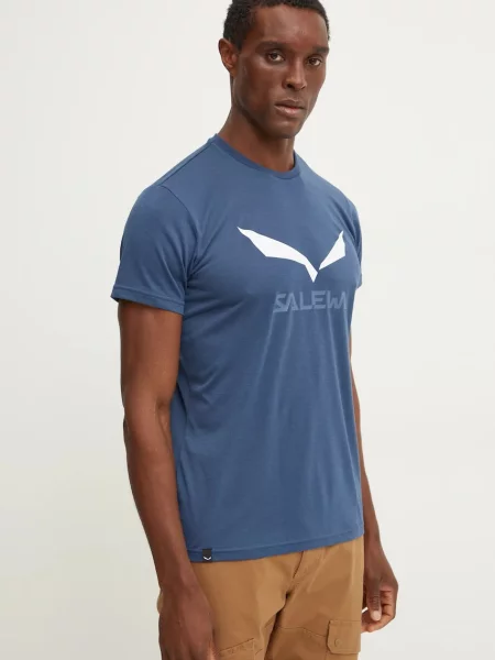 Salewa T-shirt πεζοπορίας Ανδρικό Solidlogo Dry μπλε