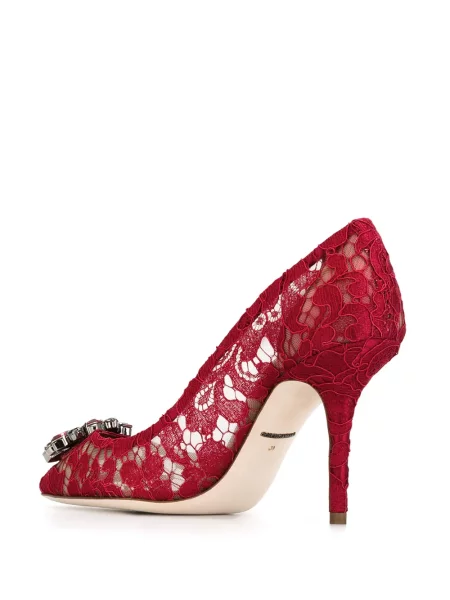 Krajkové lodičky Dolce & Gabbana červené