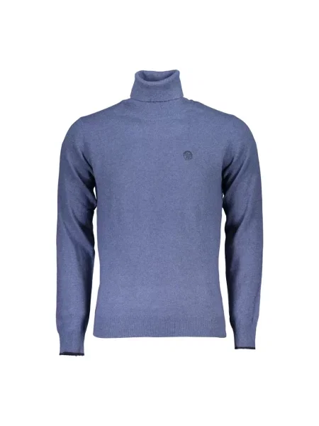 Haftowany sweter North Sails z długim rękawem niebieski