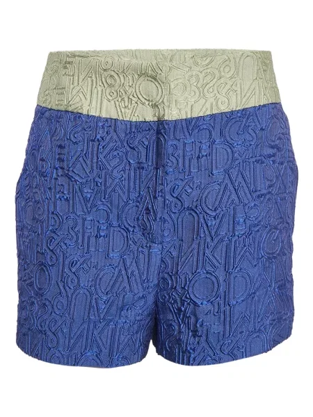 Pantaloni scurți Mary Katrantzou din jacard albastru