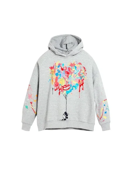 Desigual Mikina Mickey Mouse™ světle šedá / mix barev černá