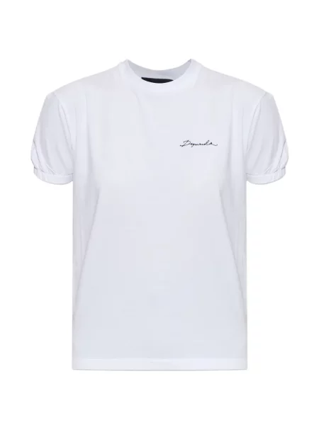 Tricou Dsquared2 cu broderie alb