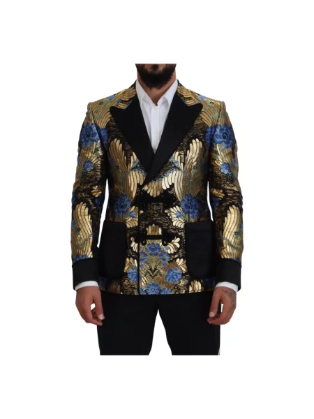 Marynarka Dolce And Gabbana dwurzędowa wełniana złota
