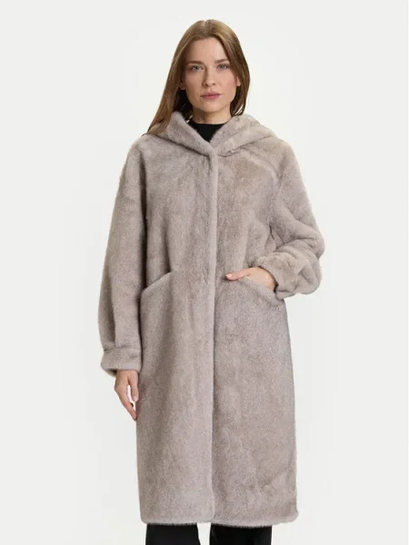 Rinascimento Кожено палто сив