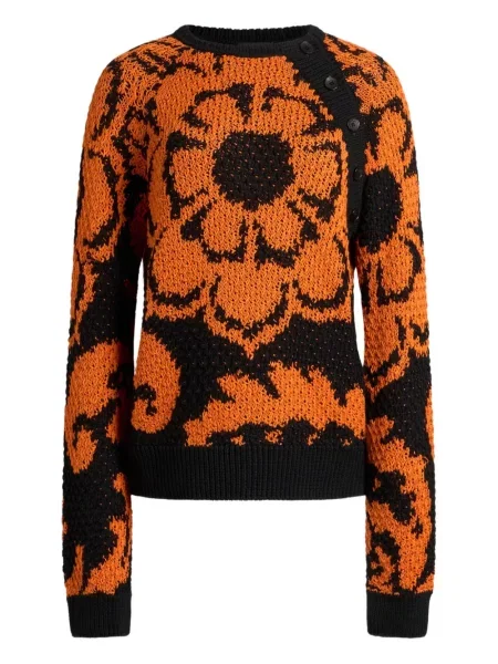 Pulover Etro cu model floral din jacard negru