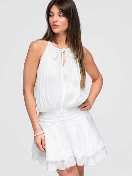 Rochie mini Edoti cu legături alb