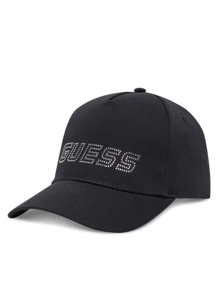 Шапка с козирка Guess черно