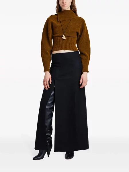 Asimetriškas buklė megztinis Proenza Schouler ruda
