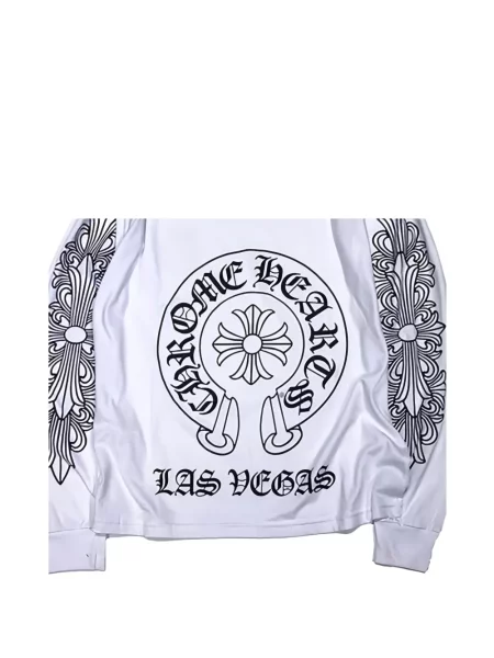 Dlouhé tričko Chrome Hearts se srdcovým vzorem bílé