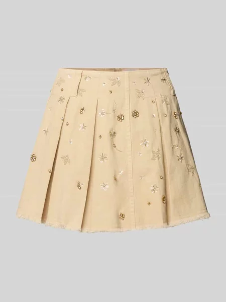 Spódnica plisowana z Cekiny Perły i Obszycie z ozdobnymi kamieni Liu Jo White