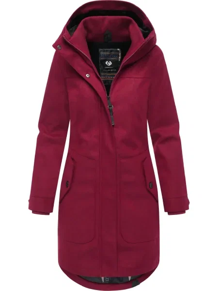 Ragwear Palton funcțională Jannisa cranberry roșu