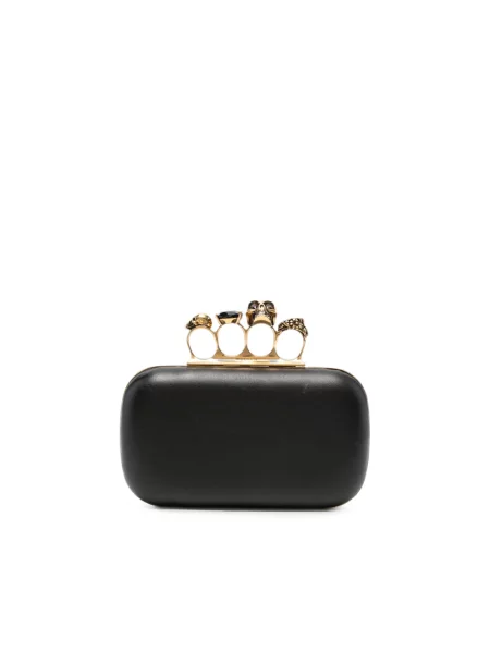 Kopertówka Alexander Mcqueen skórzana czarna