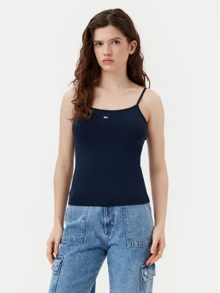 Топ Tommy Jeans тъмносиньо
