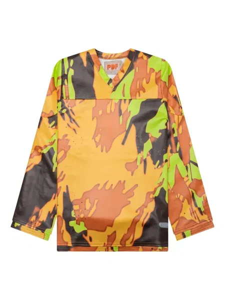 Tricou Pdf cu imagine cu model camuflaj lung portocaliu