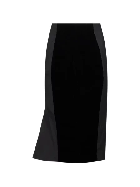 Fustă midi Jacquemus de catifea negru