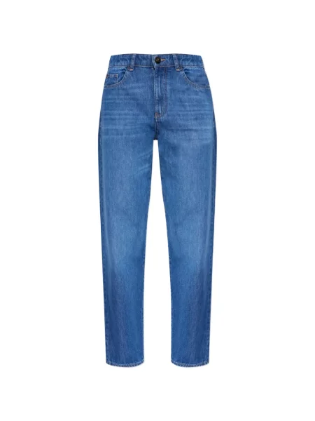 Blugi drepți Emporio Armani cu autograf albastru
