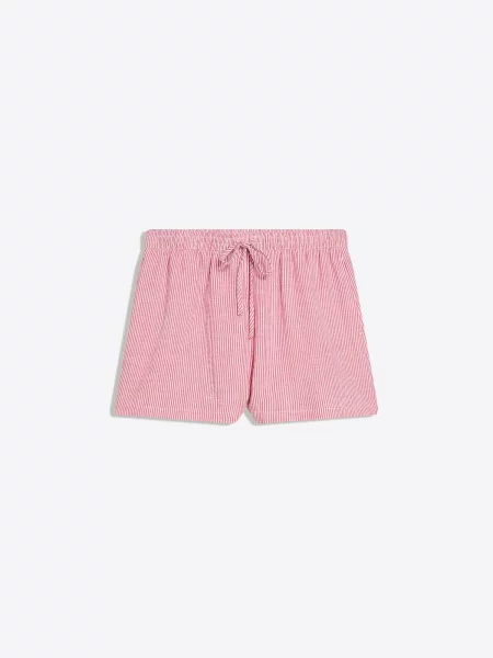 Bershka Pantaloni roșu rodie alb