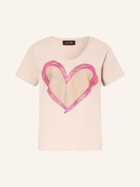 Miss Goodlife Koszulka Z Kamieniami Ozdobnymi beige beżowa